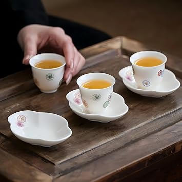 IwaiLoft Spring Warm Blooms Tea Cups, Floral Pattern, Guimoni, Tea Cups, Tea Glass, Tea Cups, Tea Cups, Tea Cups, Tea Cups, Tea Saucer Set, Tea Cups, Sencha Pottery, Porcelain, For Guests, Tea