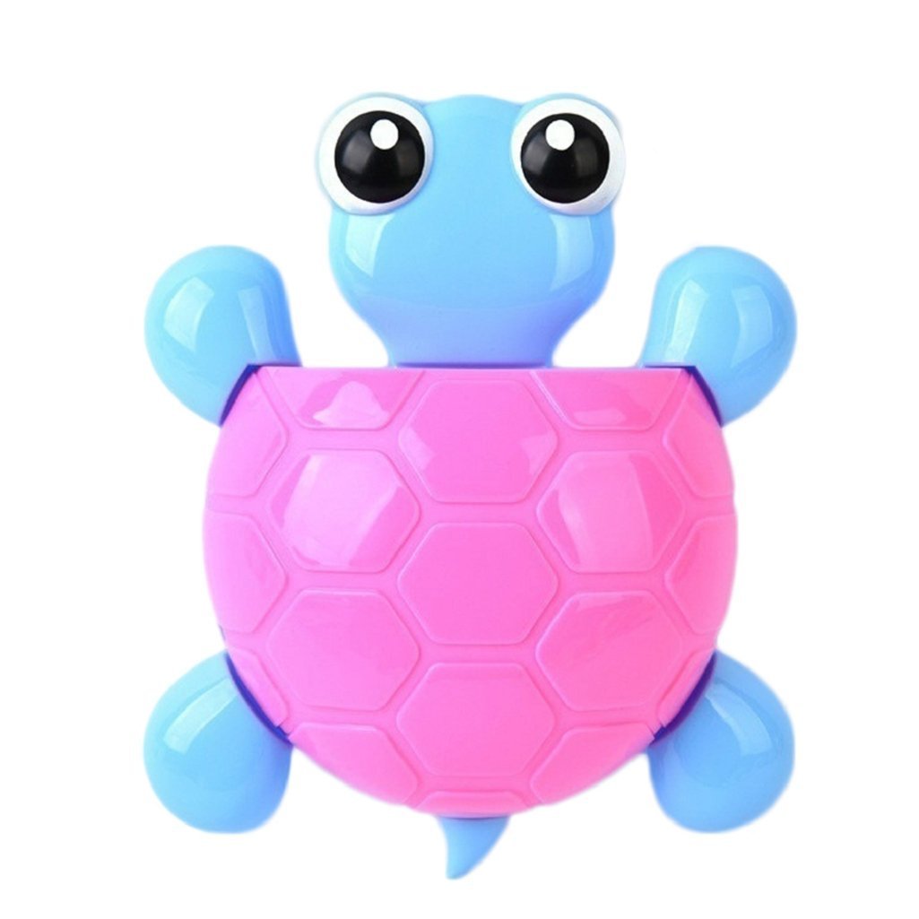 Dragonaur Pink Cute Tortoise Turtle Shaped Bathroom Suction Cup Toothpaste Toothbrush Holder (Pink)