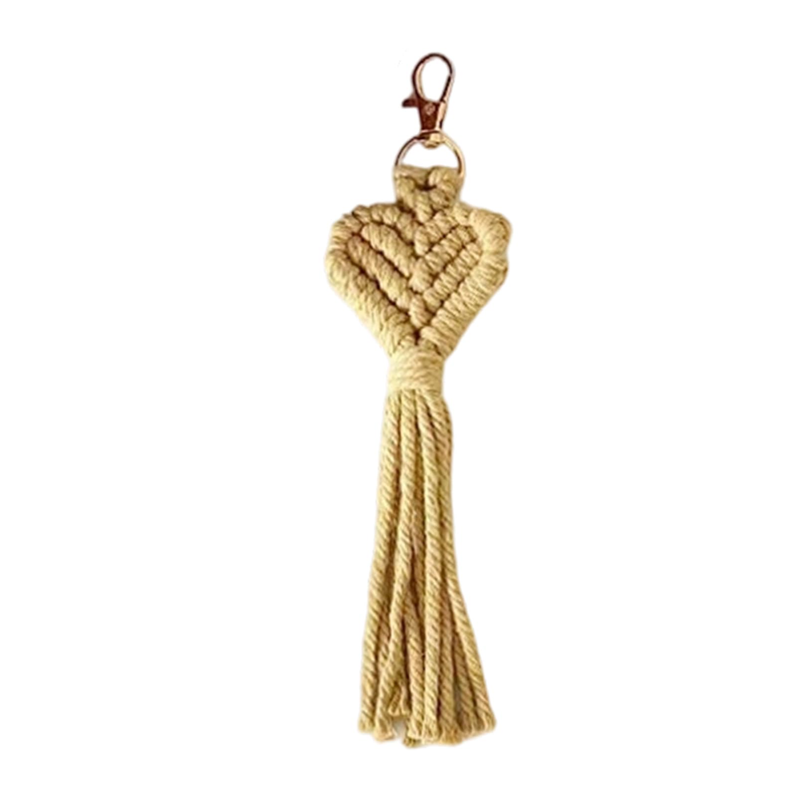 Maxtonser Handmade Crochet Yarn Tassels Keychain with Rotating Lobster Claws Clip Handwoven Holder For Wallet Purses Bag Charm