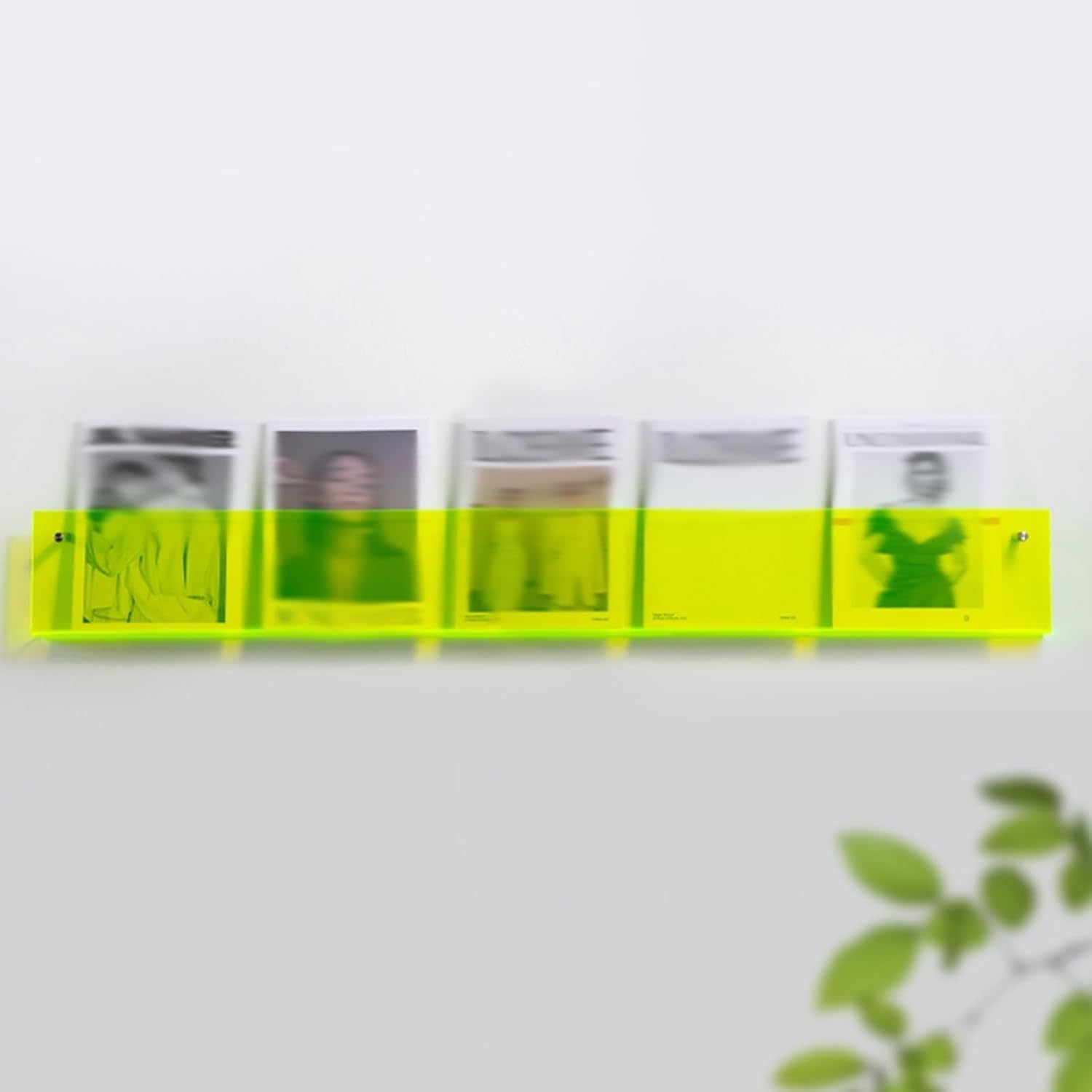 Organizador montado en la pared del tenedor de la exhibición del folleto del revistero de acrílico transparente(Green,L - 120cm)