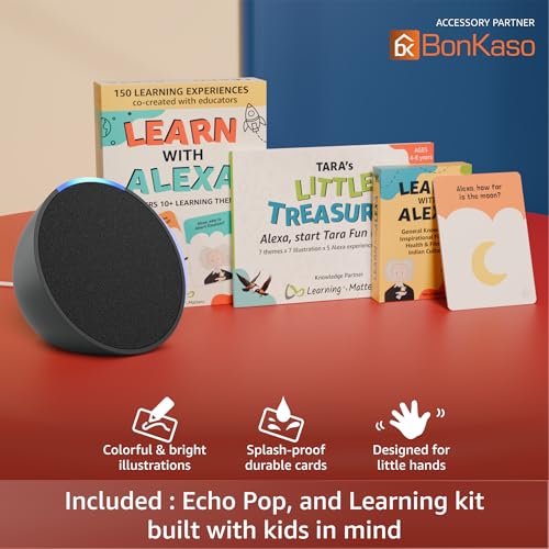 Amazon Echo Pop (Black) combo for your Kids aged 4+ years with Alexa Activity Kit | Helps in interactive learning, stories, rhymes & hands-free fun... - Image 6