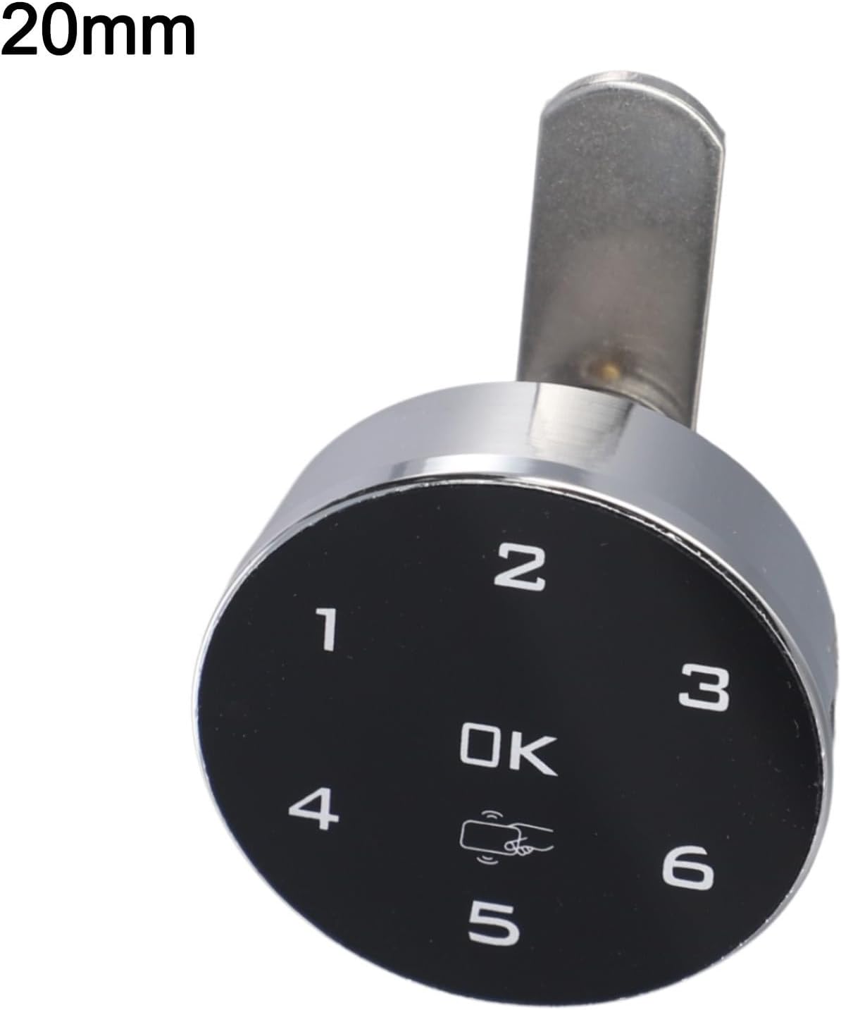 Electronic Cabinet Lock with Keypad and IC Card, 13.56MHz ID感应 Sauna Locker Door Lock, USB Rechargeable Alloy Security Lock with Alarm, 4-16 Digit Code, Black,(20mm)