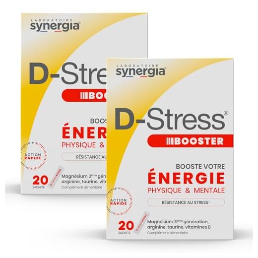 D-Stress Booster (+1 vitamine D3 offerte) ➠ Magnésium hautement assimilé, taurine, vitamines B ➠ Origine France ➠ Lot de 2 + 1 vitamine D3 offerte