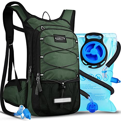 Lunidry 15L Mochila de Hidratación con 3L Bolsa, Mochila Almacenamiento Compartimiento para Running Trail Ciclismo Bicicleta Senderismo, Mochila Hidratación para hombresy Mujeres