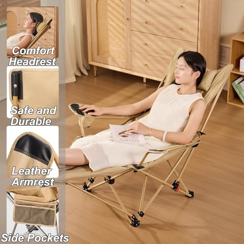 Dossier 4 niveaux pour cette chaise pliante avec repose-pieds - 4