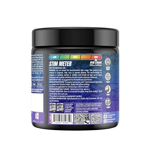 Image of HYDE Xtreme - Hard Hitting Energy Pre Workout Supplement | Caffeine, Beta-alanine, Creatine HCl, L-arginine | For Muscle Pump, Vascularity, Strength and Focus | 15 servings (Blue Razz)