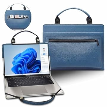 Capa para laptop ASUS Zenbook 14 OLED UX3405 UX3405MA-PH77/Zenbook 14 OLED UM3406 UM3406HA-PS76T com bolsa portátil com alça de bolsa, azul