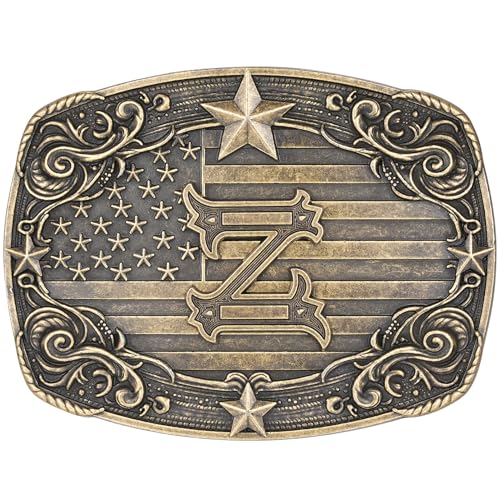 Image of Western Belt Buckle for Men Women Initial Letter A to Z Cowboy Belt Buckle Texas Buckle hebillas vaqueras para hombre