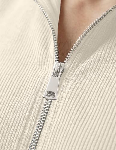JMIERR Men's Athletic Muscle Sleeveless Hooded T Shirt Quarter Zip Performance Tank Top Lightweight Stretching Sportswear for Jogging, 3XL, Apricot — view 6