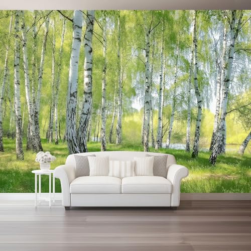 3D Fototapete 200 X 140 Cm Nordischer Stil Birken Rasen Vlies Tapete – Grün Weißmoderne Wandtapete Mit 3D Effekt Für Wohnzimmer, Schlafzimmer, Kinderzimmer Wandbild Wanddeko 3D Fototapete 200 X 140 Cm Nordischer Stil Birken Rasen Vlies Tapete – Grün Weißmoderne Wandtapete Mit 3D Effekt Für Wohnzimmer, Schlafzimmer, Kinderzimmer Wandbild Wanddeko