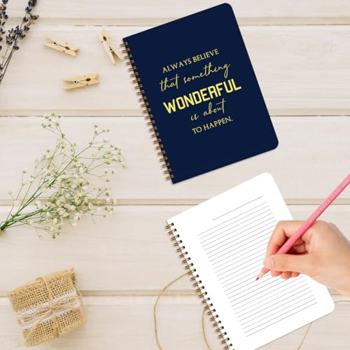 Image of 2Pcs Inspirational Journal, Motivational Notebook, 160 Pages Hardcover Notebooks for Writing Travel Business Office, Inspirational Gifts - always believe that something wonderful is about to happen