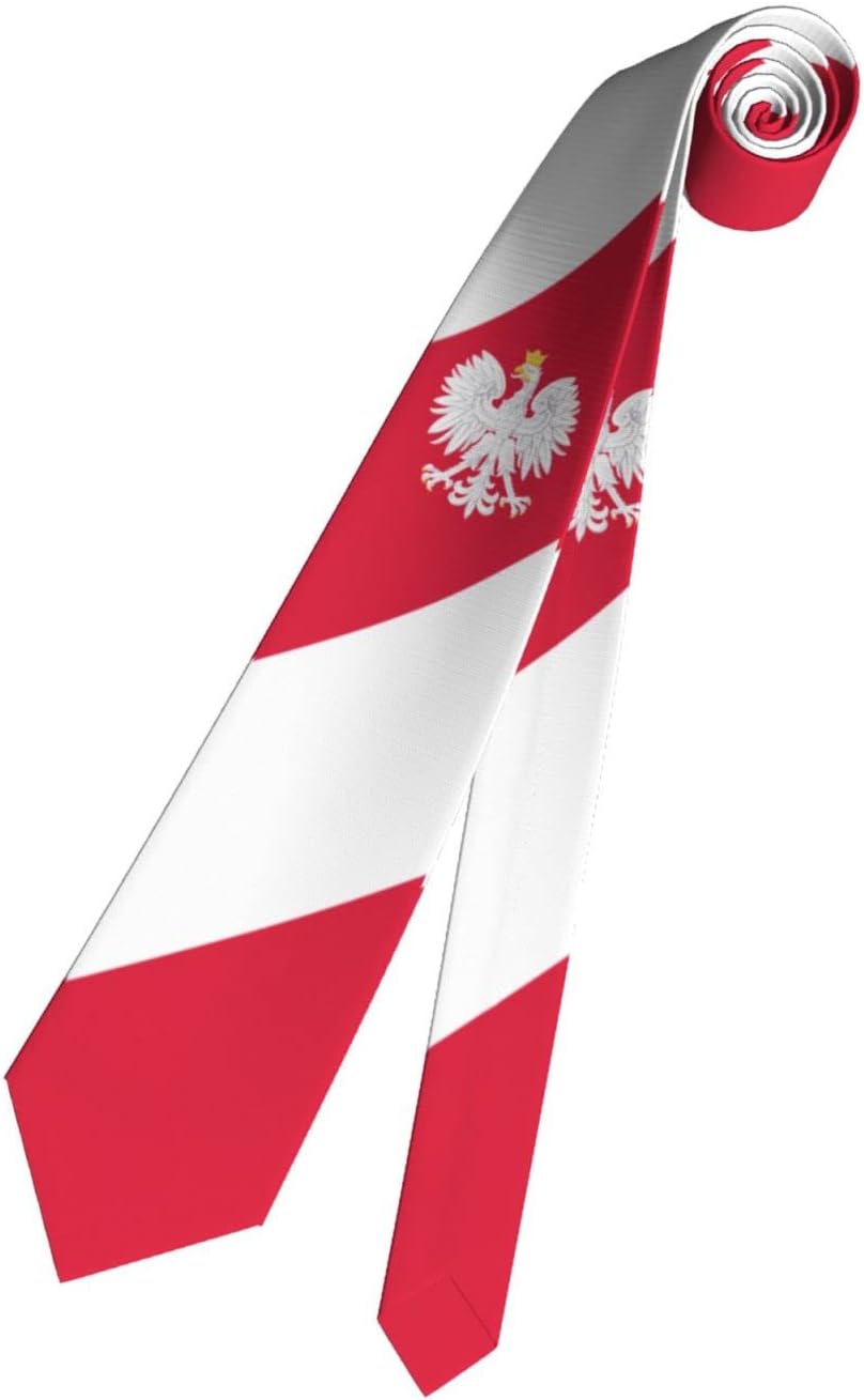 Poland Flag Cool Polish Striped Necktie Men'S Neck Ties Mens Party Business Neckties Soft Tie