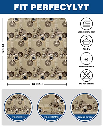 Elegant Coffee 4 Packs Dining Chair Back Cover, Stretch Kitchen Dinner Chair Seat Covers Washable Chair Slip Covers, Casual Afternoon Tea Esppresso Beans Removable Slipcovers Protect For Dinning Room #TOP5