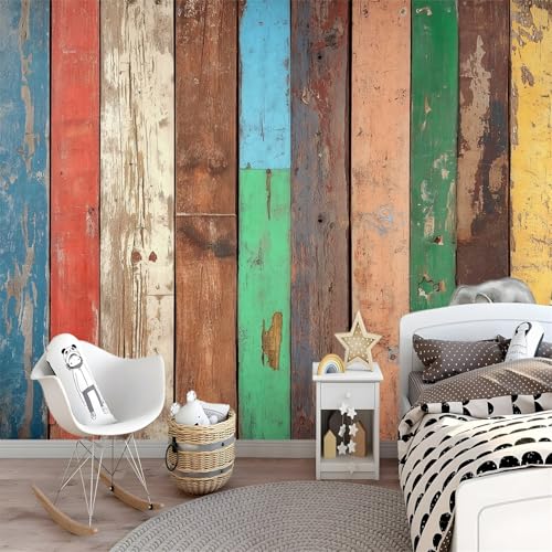 Papier peint photo vintage 350 x 256 cm revêtement intissé planche de bois
