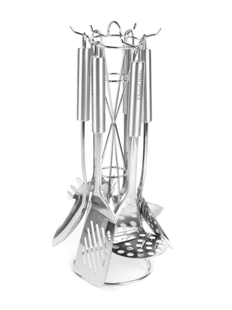 Set d'Ustensiles de Cuisine Russell Hobbs en Acier Inoxydable - 6 Pièces avec Support