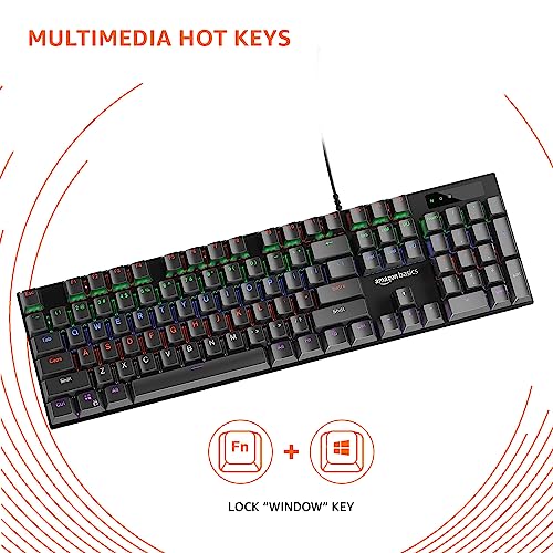 Amazon Basics Wired Gaming Mechanical Keyboard with Outemu Blue