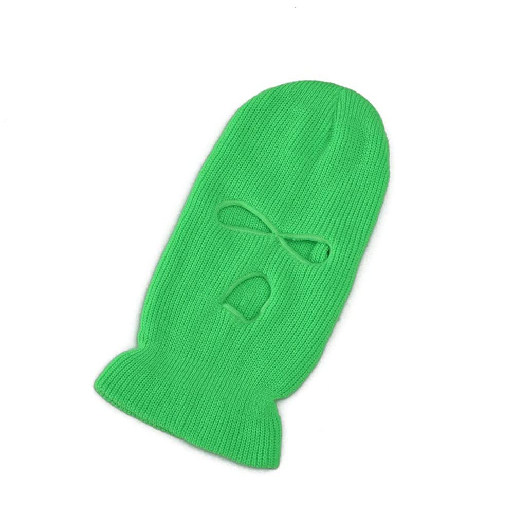 KGM Premium Quality Knitted 3 Hole Balaclava Bally Winter Hats Ski Snowboard Outdoor (Green), One Size