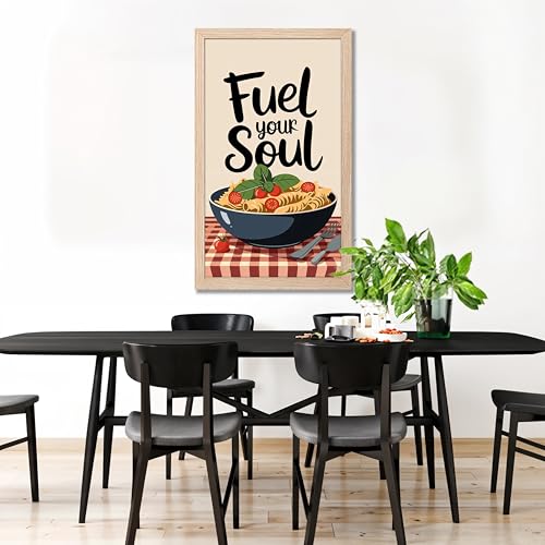 Image of NoWorries Wall art framed painting food posters for cafe decor (Synthetic wood frame) inch300 GSM premium art HD prints inch Wall painting for Home & Kitchen Decor (Pattern illustration)( Set of 1, Framed Painting) (NATURAL, ART-11, 10X19INCHES)