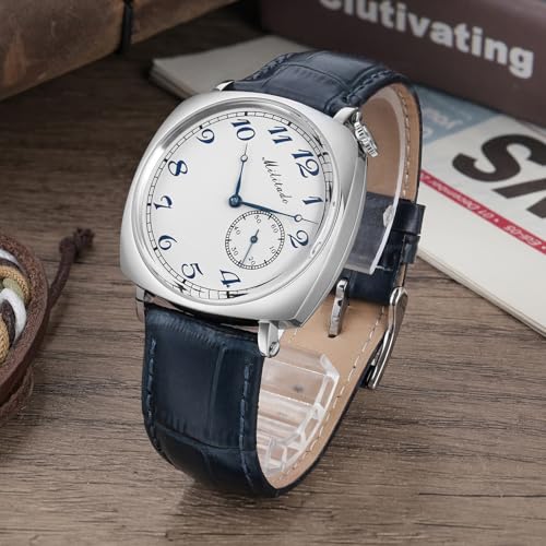 Image of Militado ML11 36mm Mechanical Watch - ST1701K Self-Wind Automatic Movement Domed Sapphire Crystal Watches for Men 100M Waterproof Retro Men's Watch with Leather Watch Band