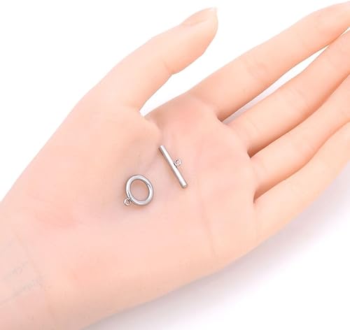 Miniatura 2 de Adabele SJF181-1 - 50 piezas de acero inoxidable quirúrgico de grado 304 de 0.47 pulgadas, cierre de palanca hipoalergénico, para fabricación de