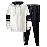 [FUZHIHUA] メンズ ジャージ 上下 スエット上下 セット 大きいサイズ 春秋冬服 ゆったり かっこいい パーカー ポケット付き フード付き 長袖 ジャージ スポーツウェア セットアップ