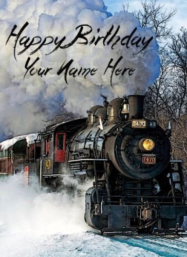 Biglietto Di Auguri Di Compleanno Con Locomotiva – WBdesignz, Formato DIN A6 Con Busta In Carta Kraft