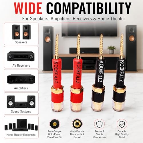 Adaptadores de Altavoz con Conectores Banana 4mm Pack 4 miniatura 3