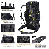 Mooedcoe 75L Large Hiking Backpack Outdoor Sports Water-Resistant Travel Daypack Mountaineering Climbing Trekking Camping Rucksack - Image 5