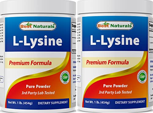 Best Naturals Lysine Powder 1 Pound - 100% Pure (1 LB (Pack of 2))