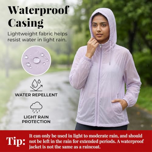 Image of Venzina Sunscreen Jacket for Women with Hood Ice Silk Windbreaker Zip Up