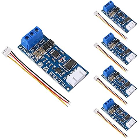 ALMOCN 5 Pack TTL to RS485 Adapter Module 3.3V 5V 485 to TTL Signal Single Chip Serial Port Level Converter Borad with RXD, TXD Indicator Cover
