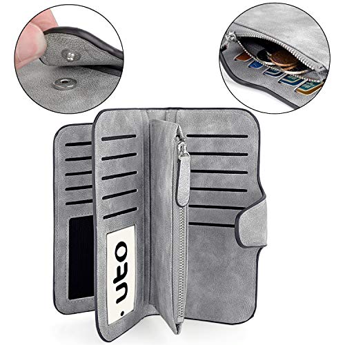 UTO Portafoglio RFID Grande capacità Pelle Morbido...