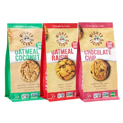 MIGHTYLICIOUS Gluten-Free Cookie Variety Bundle – Vegan Chocolate Chip, Oatmeal Raisin & Oatmeal Coconut – Non-GMO, Kosher, Allergen-Friendly, Dairy-Free Options, Preservative-Free (3 x 6.5 oz) image 5