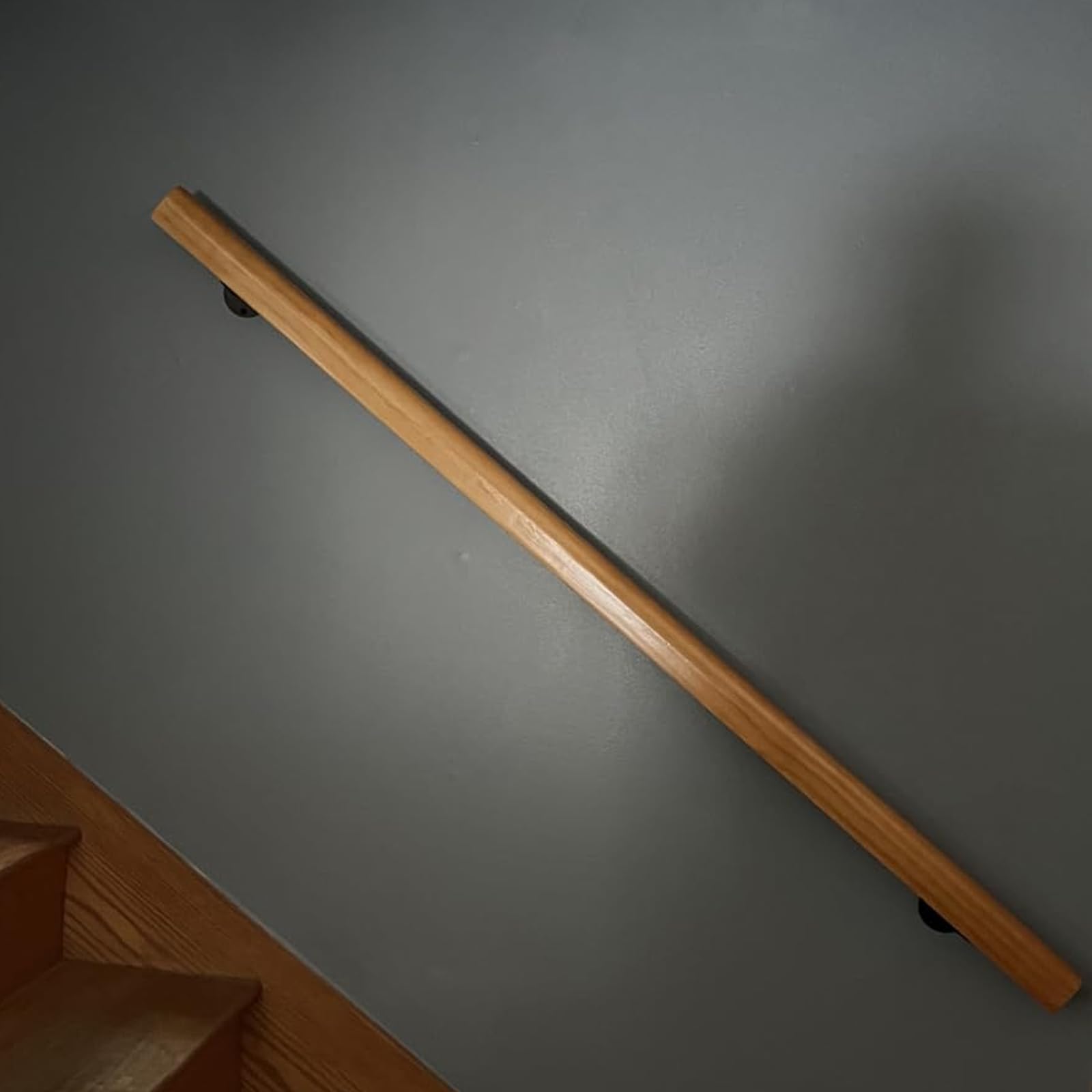 Wall Mount Wood Stair Handrails, Hand Railings for Stairs Indoor Outdoor, Non-Slip Staircase Handrail for Corridor, Kindergarten Guardrail,Lofts, Patio (14 FT)