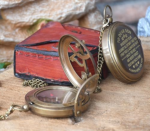 Brújula grabada de latón estilo antiguo para regalo personalizado, diámetro 3 pulgadas miniatura 3