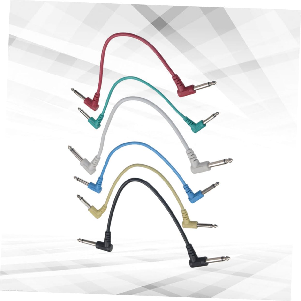 GOOHOCHY 6pcs Guitar Effects Cables 6.35mm Elbow Patch Cable High Clarity for Musician
