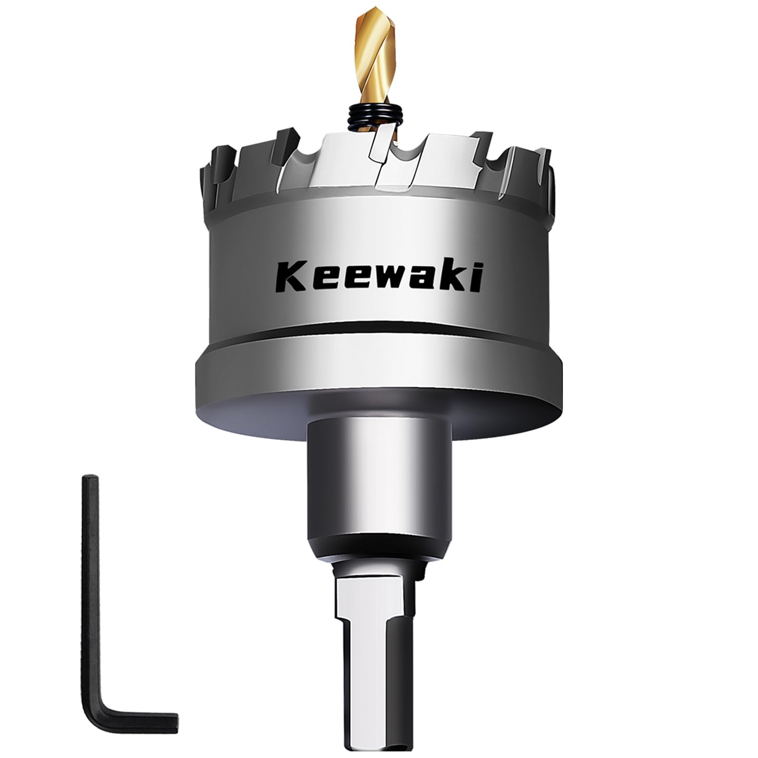 Keewaki 60mm Metal Hole Saw – Heavy Duty Carbide Cutter for Metal, Steel, Aluminum, Plastic, Wood – Precision Cutter in Protective Plastic Box — image 1