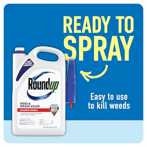 Image of Roundup Weed and Grass Killer4 with Trigger Sprayer, Use in and Around Flower Beds, Trees, and Driveways, 1 gal.
