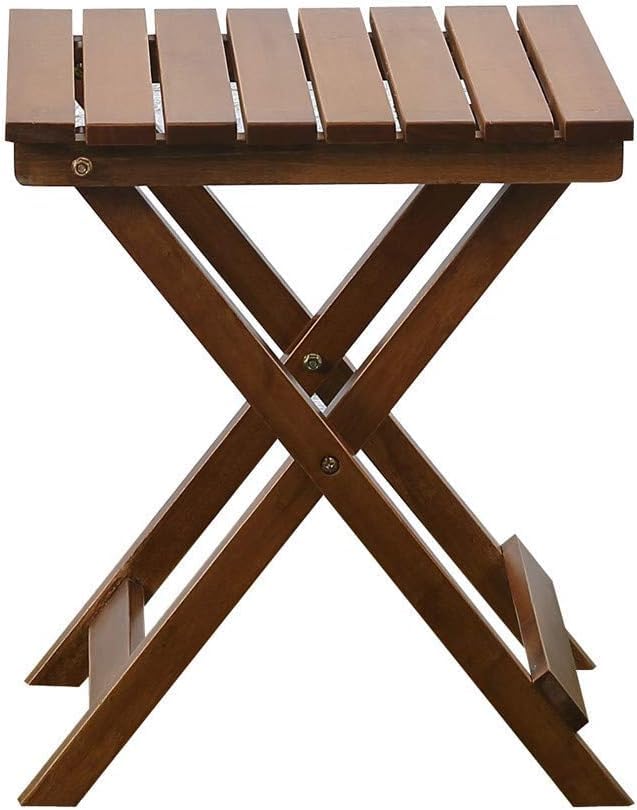 Expressow Wooden Folding Side Table Wood Small Square Portable Coffee