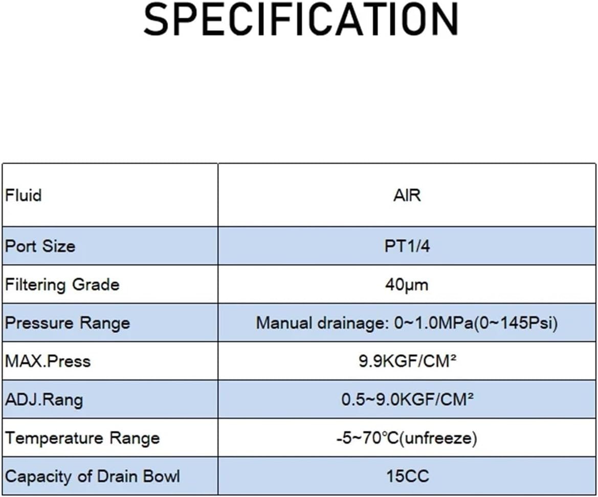 AF2000 Compressor Moisture Separator 1/4 Inch Compression Filter(with 10mm Fitting)
