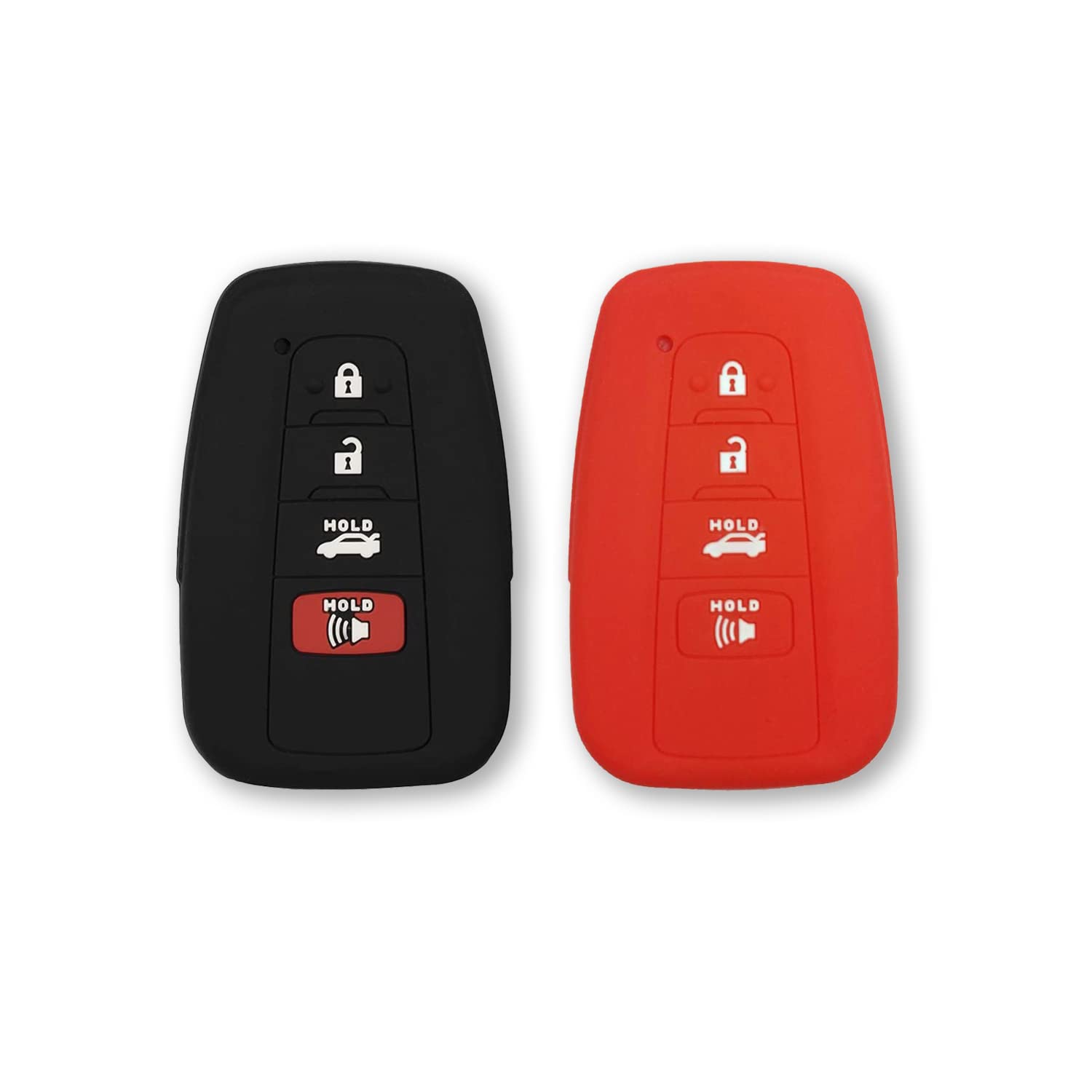 Autobase Silicone Key Fob Cover for Toyota Camry RAV4 Highlander Avalon C-HR Prius Corolla GT86 Smart Key | Car Accessory | Key Protection Case 2 Pcs