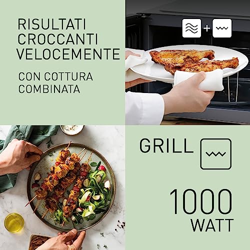 Panasonic NN-K36NBMEPG, Forno a Microonde con Grill, 24 Litri, 900W di Potenza, 11 Programmi Automatici, Tecnologia Dual Cooking, Funzione Quick 30'', Nero. - immagine 5