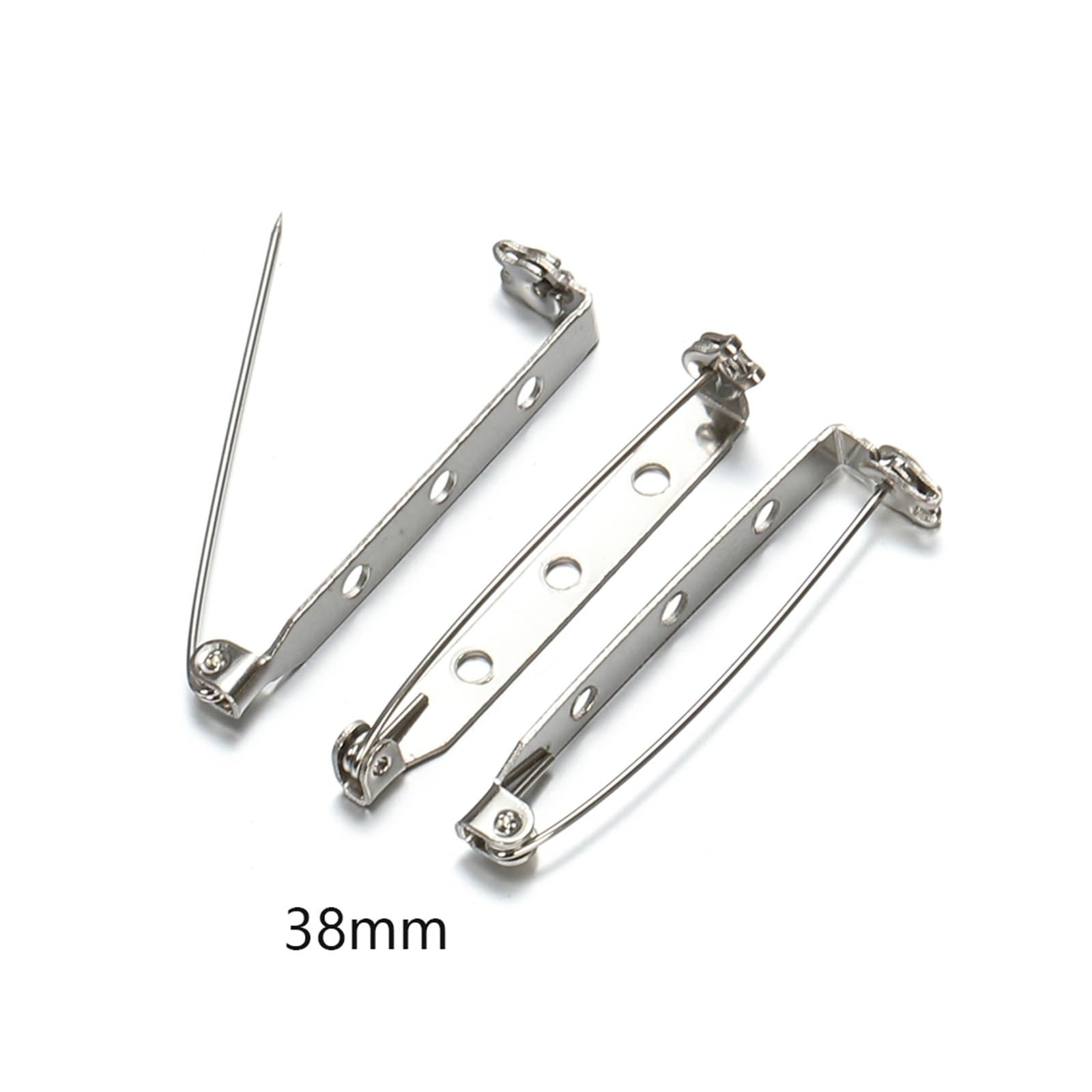 broches magnéticos,imperdibles, 50 Uds. Broches de Metal Broche Base 20/25/30/38mm Broche con Cierre Trasero Soporte for fabricación de Joyas Broche DIY(38mm)