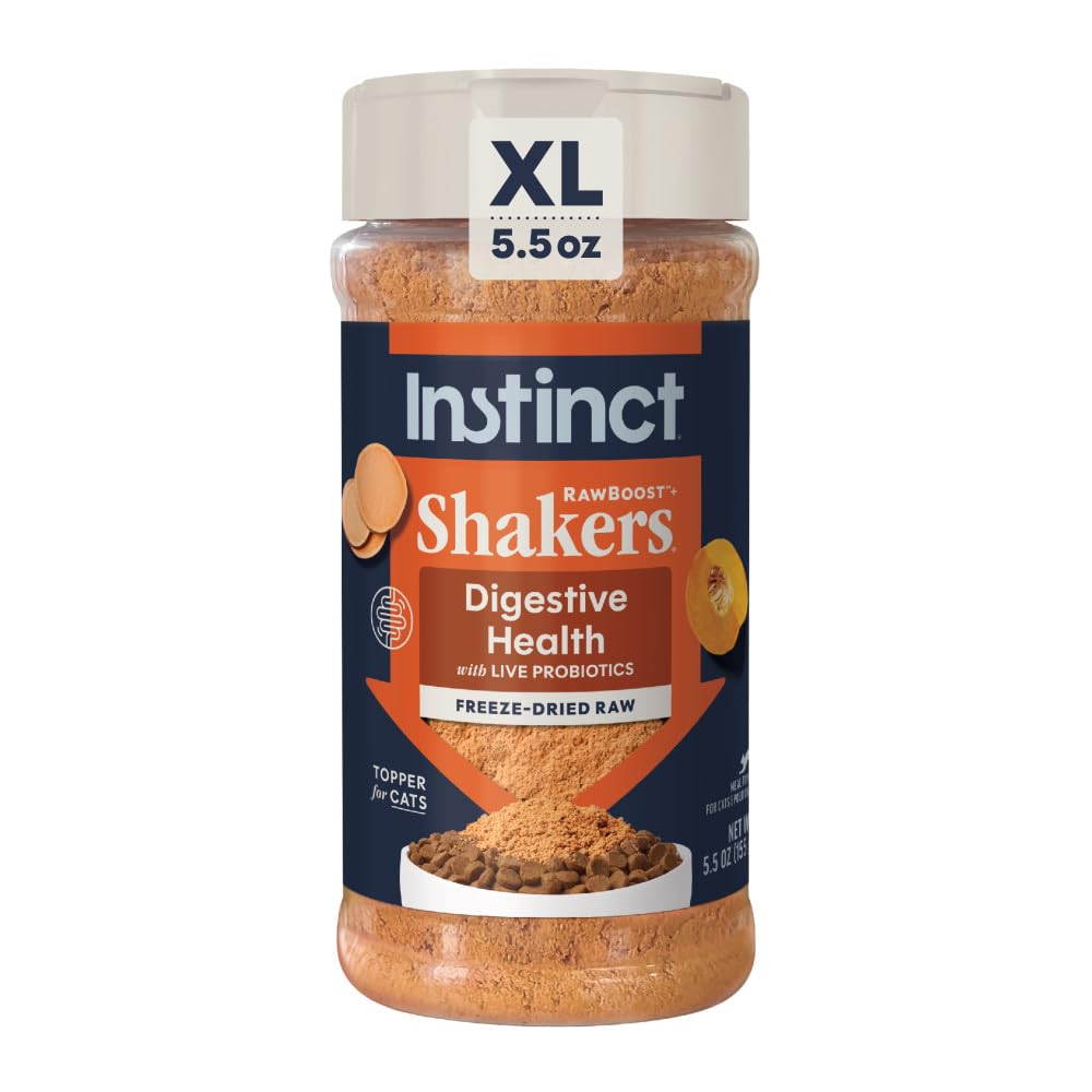 Instinct Raw Boost Shakers, Freeze-Dried Powder, Cat Food Topper, Chicken - Gut Health, 5.5 oz. Bottle