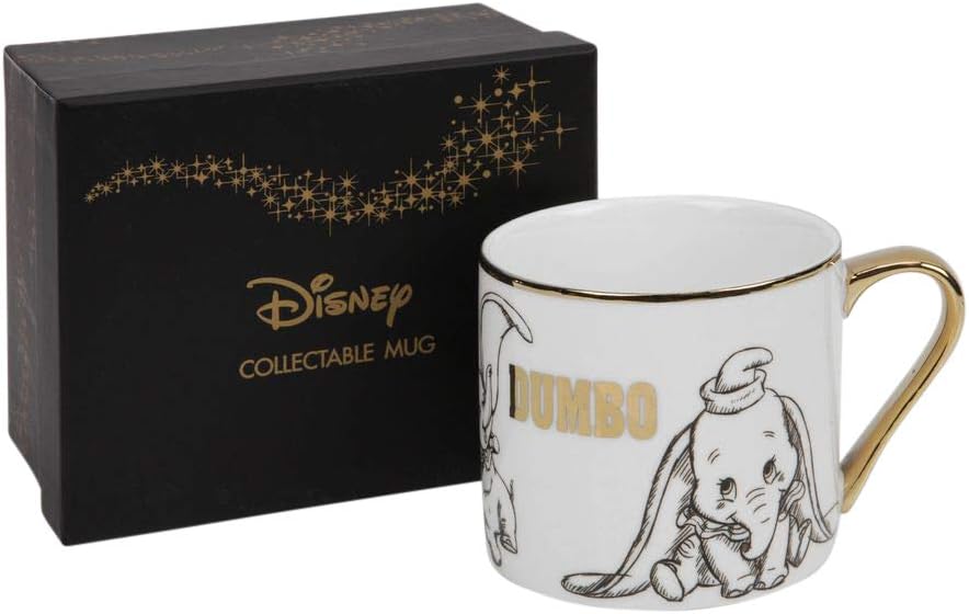 Happy Homewares Dumbo Classic Collectable New Bone China Mug with Gold Trim and Gift Box - Officially Licensed