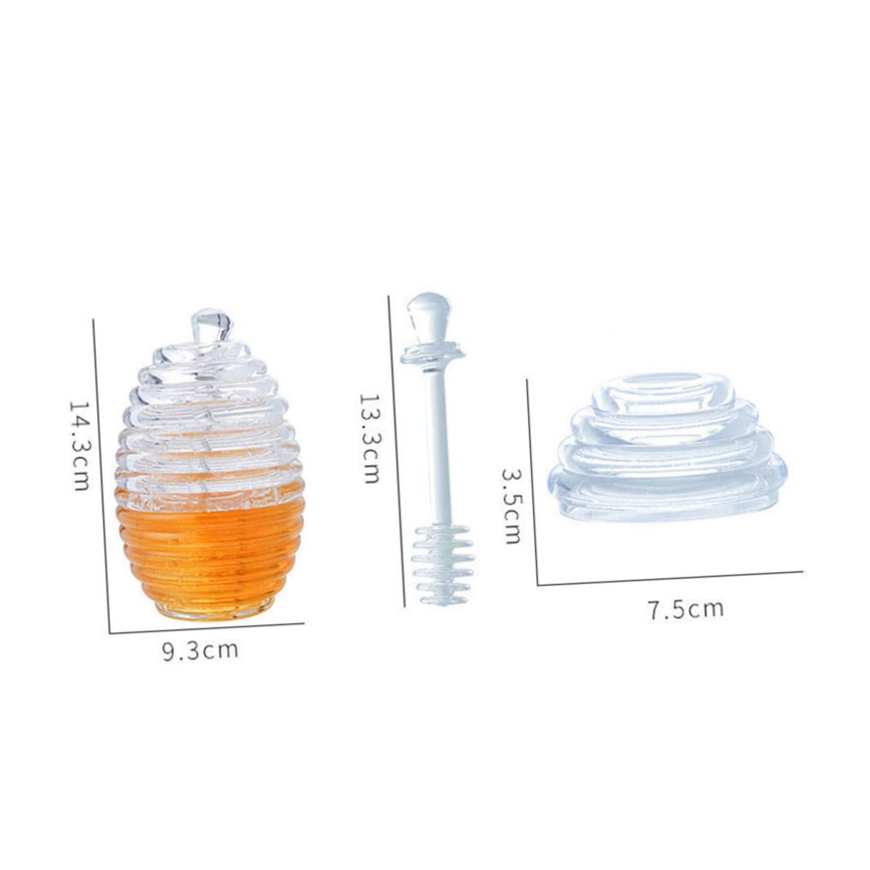Cabilock 1Set Transparent Honey Storage Canister with Stirring Rod for Home Bakery Cafe Stylish and Functional Juice Jar for Dry Food Preservation Honey