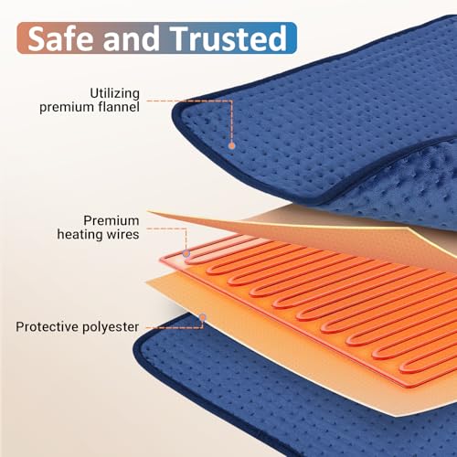 Image of Comfytemp Ultra-Wide Heating Pad for Back & Cramps, Mothers Day & Birthday Gifts for Women Mom, Electric Heat Pad for Neck & Shoulder, Auto Shut Off, Machine Washable, 20x24 inch