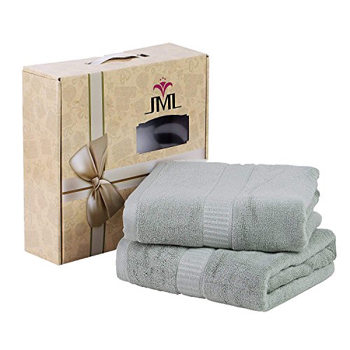 JML Bath Towels, 580GSM Heavy Bamboo Bath Towels (2 Pack, 27