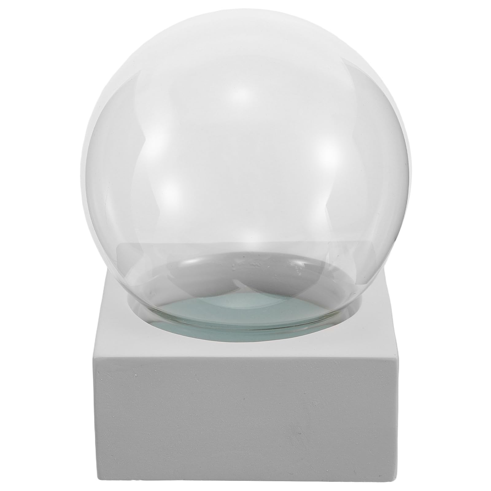 HOMSFOU Bola de Nieve de Cristal Rellenable Transparente 10,8 X 13 Cm con Base Cuadrada Clara para Manualidades DIY y Decoración Navideña Hogar Fiesta