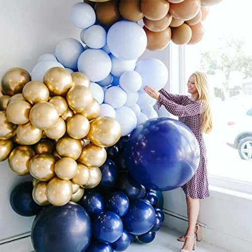 Image of Voircoloria 130pcs Navy Blue Balloons Different Sizes 18 inch 12 inch 10 inch 5 inch Dark Blue Balloons for Birthday Graduation Baby Shower Anniversary New Year Party Holiday Decorations
